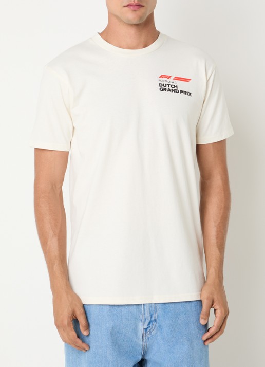 F1 Netherlands Grand Prix T-shirt met logo- en backprint - achterkant 4 ivoor