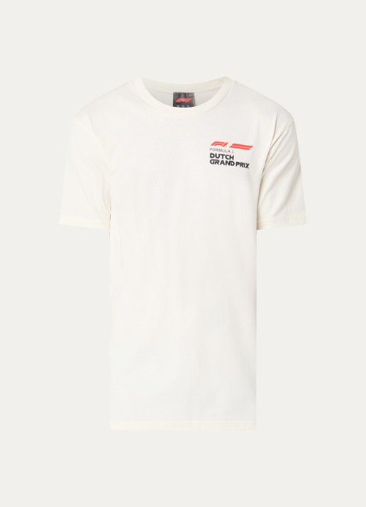 F1 Netherlands Grand Prix T-shirt met logo- en backprint - voorkant ivoor