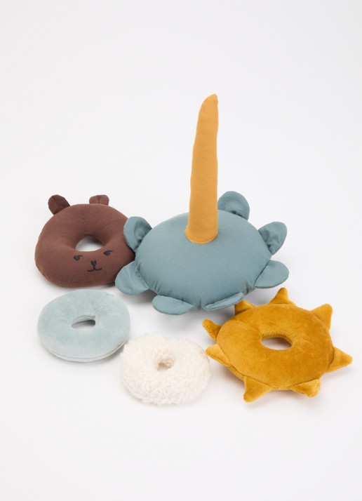 Fabelab Bear stapeltoren van katoen  - voorkant 2 blauw