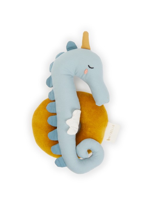 Fabelab Seahorse knuffel rammelaar 22 cm
