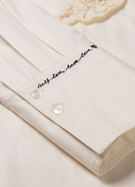 Fabienne Chapot Alex blouse met applicatie - detail 3 gebroken wit