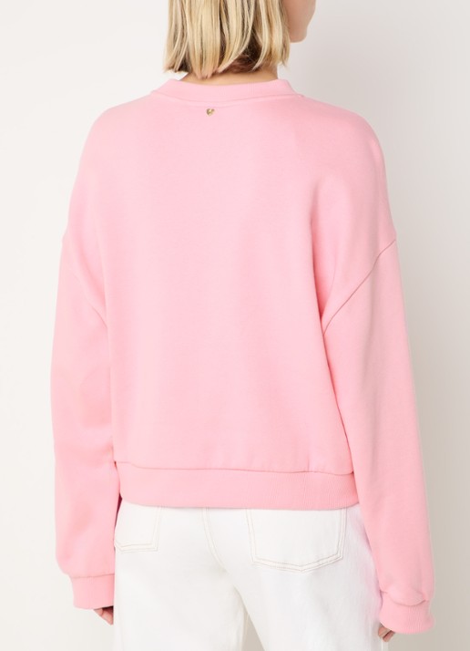 Fabienne Chapot Amy sweater met logborduring - achterkant 4 roze