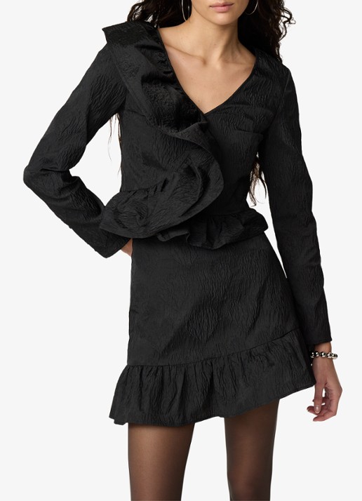 Fabienne Chapot Arlo mini rok met jacquard dessin en ruches