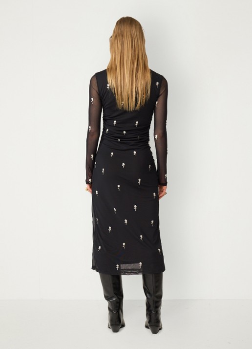 Fabienne Chapot Ashley midi jurk met borduring - achterkant zwart