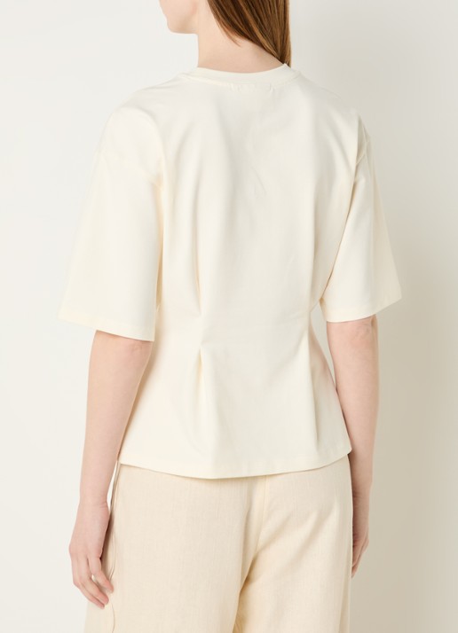 Fabienne Chapot Asta T-shirt met applicatie - achterkant gebroken wit