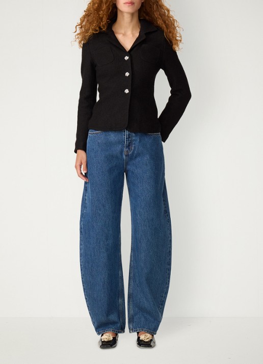 Fabienne Chapot Baby getailleerde blazer in wolblend - voorkant 3 zwart
