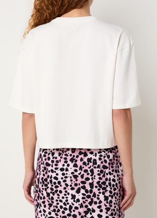 Fabienne Chapot Benja T-shirt met kralendecoratie - achterkant gebroken wit