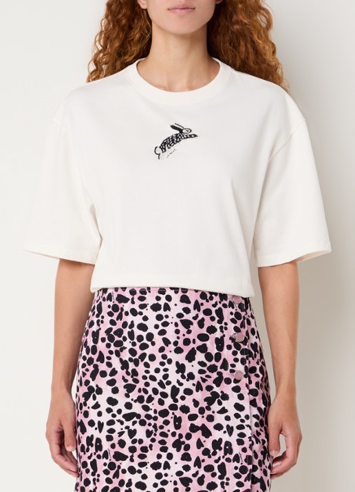 Fabienne Chapot Benja T-shirt met kralendecoratie - detail 2 gebroken wit