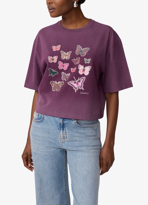 Fabienne Chapot Benja T-shirt met print - detail 3 paars