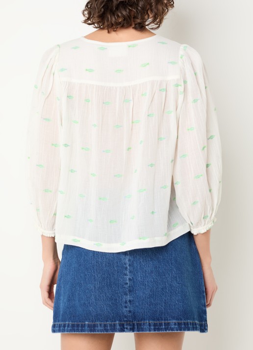 Fabienne Chapot Bindi tuniek met borduring - achterkant 4 gebroken wit