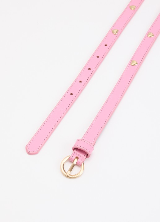 Fabienne Chapot Bold Love Small riem van leer met studs - detail 2 roze