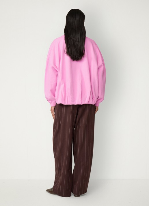 Fabienne Chapot Bubble sweater met plooidetail - achterkant roze