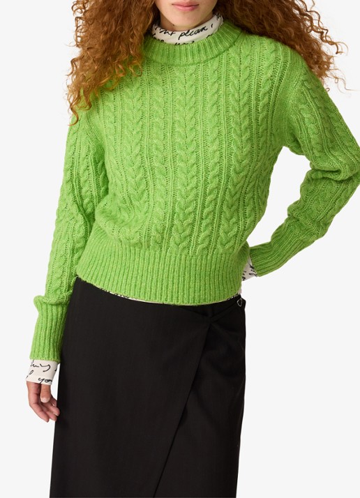 Fabienne Chapot Cable kabelgebreide pullover in wolblend