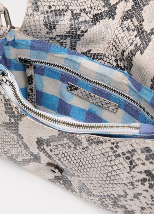 Fabienne Chapot Chapot schoudertas van leer met slangenprint - detail 3 beige