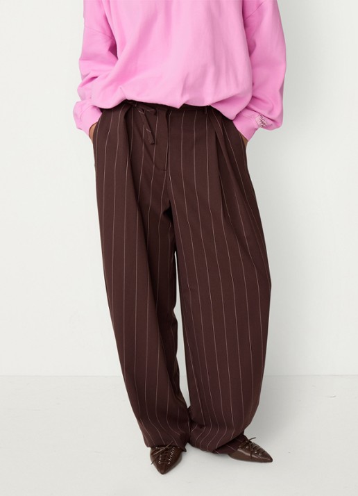 Fabienne Chapot Charlot high waist balloon fit pantalon met streepprint