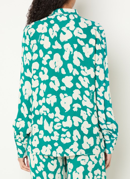 Fabienne Chapot Coco blouse met print - achterkant groen