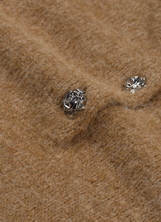 Fabienne Chapot Coco fijngebreide pullover in wolblend - detail 3 camel