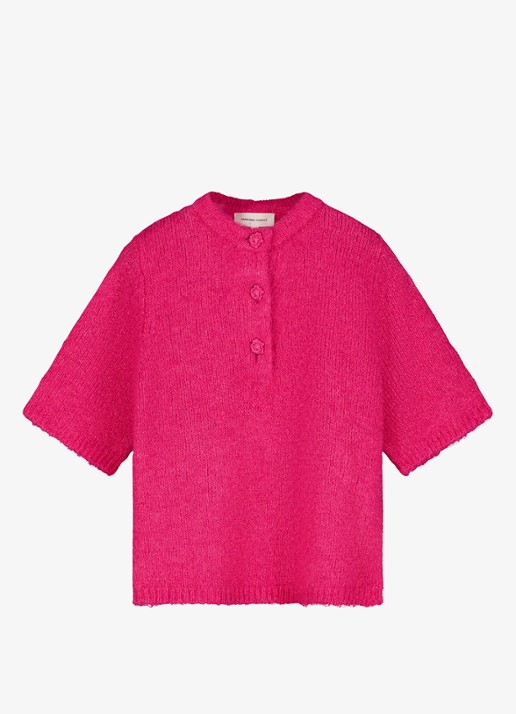 Fabienne Chapot Coco fijngebreide pullover  - voorkant 4 fuchsia