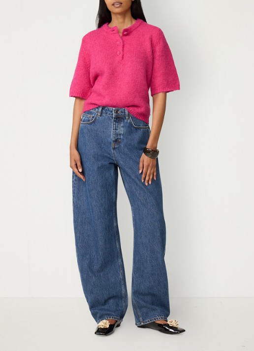 Fabienne Chapot Coco fijngebreide pullover  - voorkant 5 fuchsia