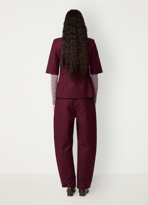 Fabienne Chapot Colombine blazer met strikdetail - achterkant 4 bordeauxrood