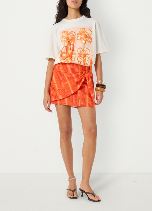 Fabienne Chapot Costa minirok met print - voorkant 2 orange
