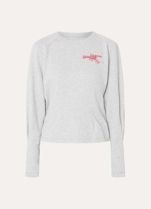 Fabienne Chapot Dhelia sweater met kralendecoratie - voorkant 2 grijsmele