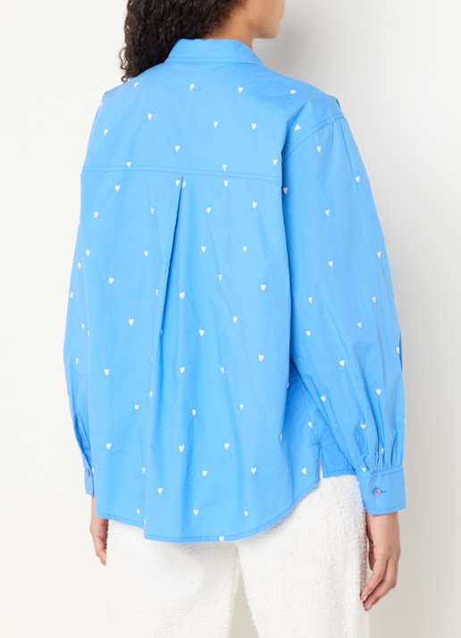 Fabienne Chapot Dina blouse met borduring - achterkant lichtblauw
