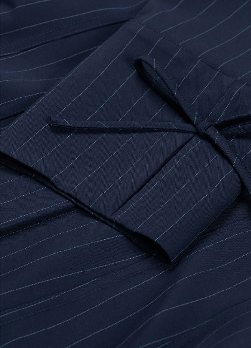 Fabienne Chapot Elvira blouse met krijtstreep - detail 4 donkerblauw
