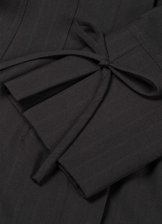 Fabienne Chapot Elvira mini blousejurk met streepprint en gestrikt detail - detail 2 zwart