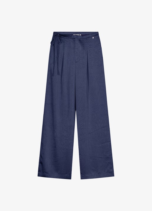 Fabienne Chapot Emma high waist wide fit pantalon van satijn