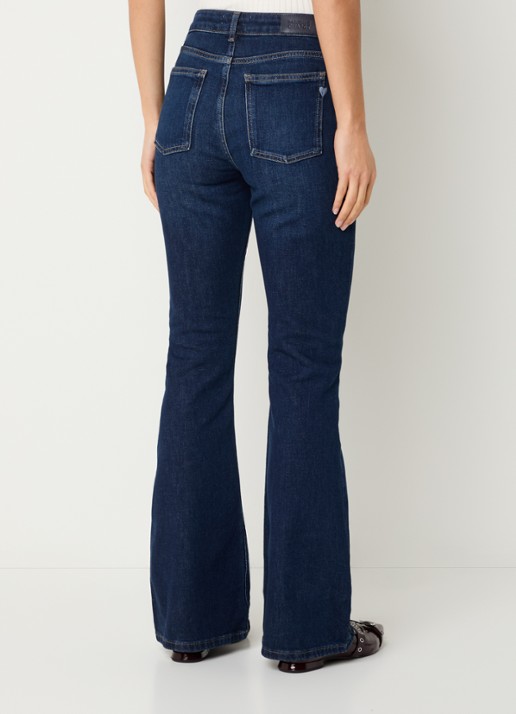 Fabienne Chapot Eva mid waist flared jeans met donkere wassing - achterkant indigo