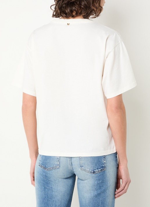 Fabienne Chapot  Fay geprint T-shirt  - achterkant 3 gebroken wit