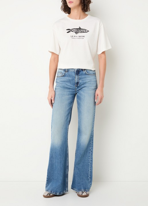 Fabienne Chapot  Fay geprint T-shirt  - voorkant 2 gebroken wit