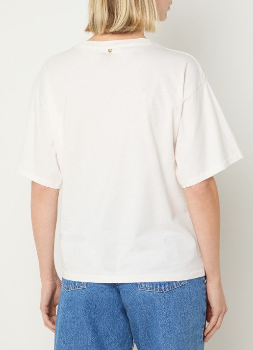 Fabienne Chapot Fay T-shirt met print - achterkant gebroken wit