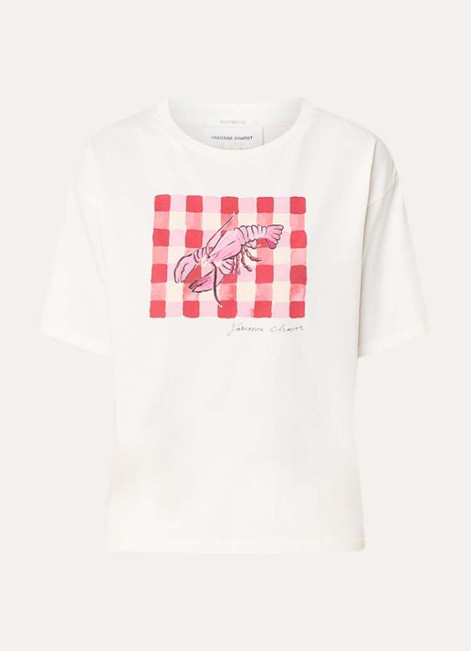 Fabienne Chapot Fay T-shirt met print - voorkant 3 gebroken wit