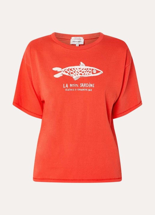 Fabienne Chapot Fay T-shirt met print - voorkant 3 rood