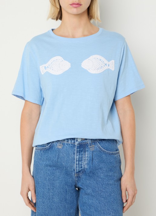 Fabienne Chapot Flo T-shirt met crochet detail