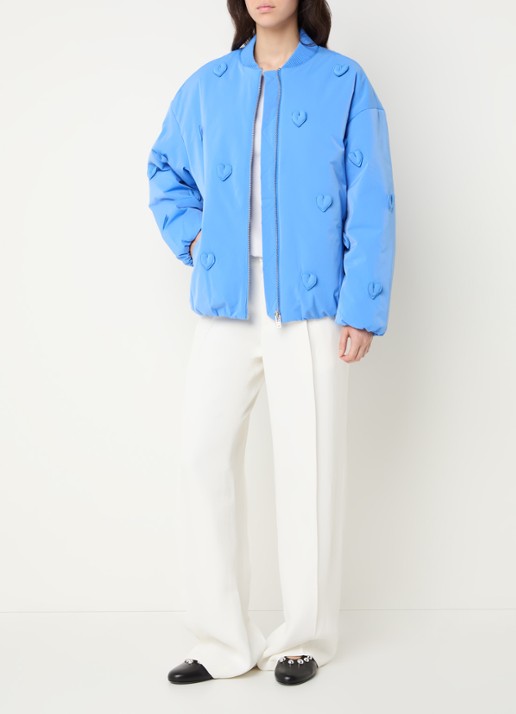 Fabienne Chapot Hearty gewatteerd bomberjack met steekzakken  - voorkant 2 blauw