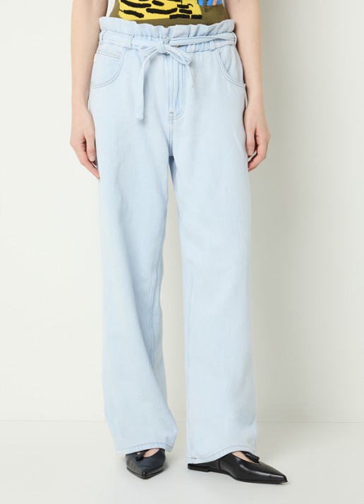 Fabienne Chapot High waist wide leg jeans met lichte wassing