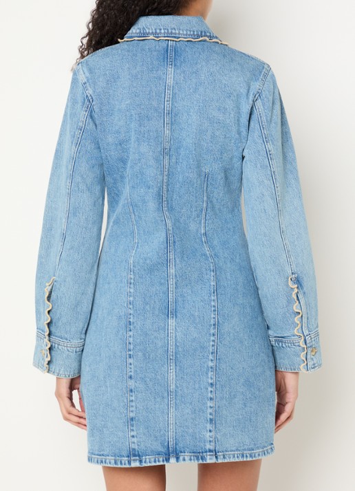 Fabienne Chapot Ina mini blousejurk van denim  - achterkant 3 indigo