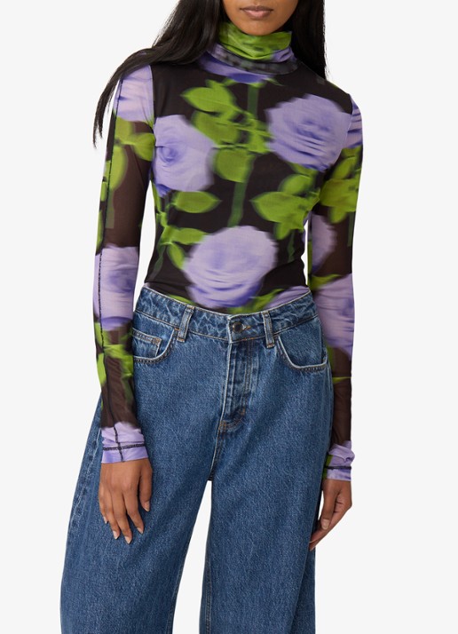 Fabienne Chapot Jadyn top van mesh met bloemenprint