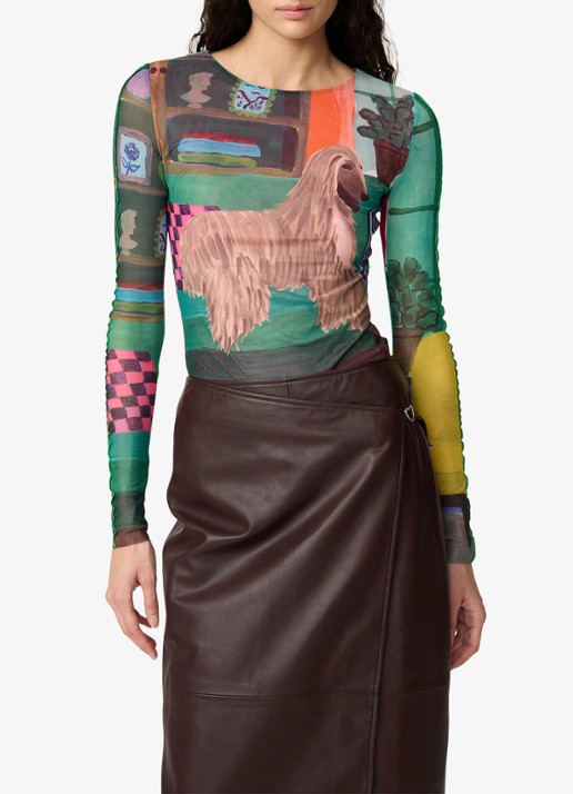 Fabienne Chapot Jara top van mesh met print