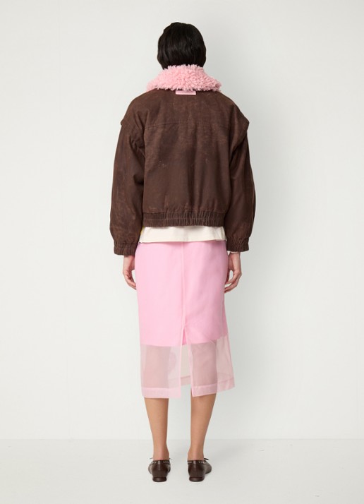 Fabienne Chapot Jay bomberjack met colour blocking - achterkant 5 bruin