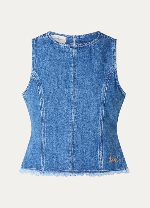Fabienne Chapot Jojo top van denim met destroyed afwerking