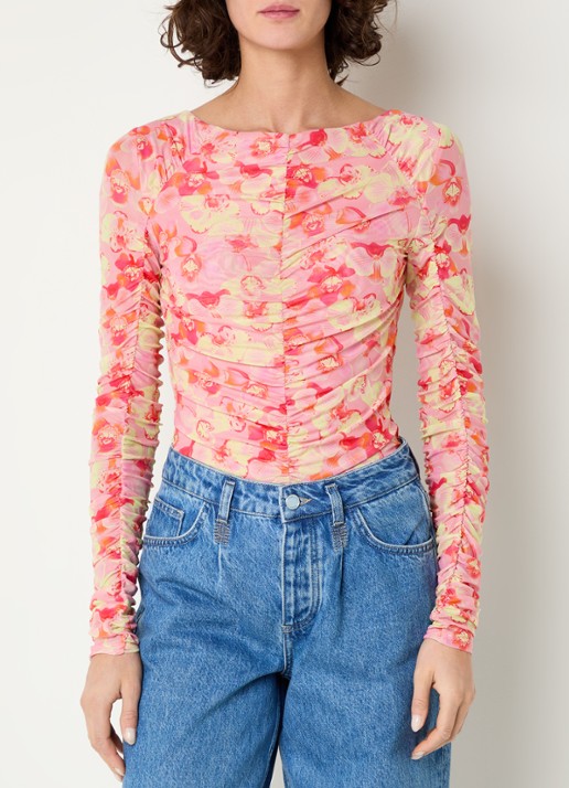 Fabienne Chapot Kane top van mesh met bloemenprint