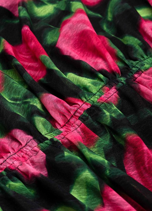 Fabienne Chapot Karlis top met print en plooidetail - detail 3 fuchsia