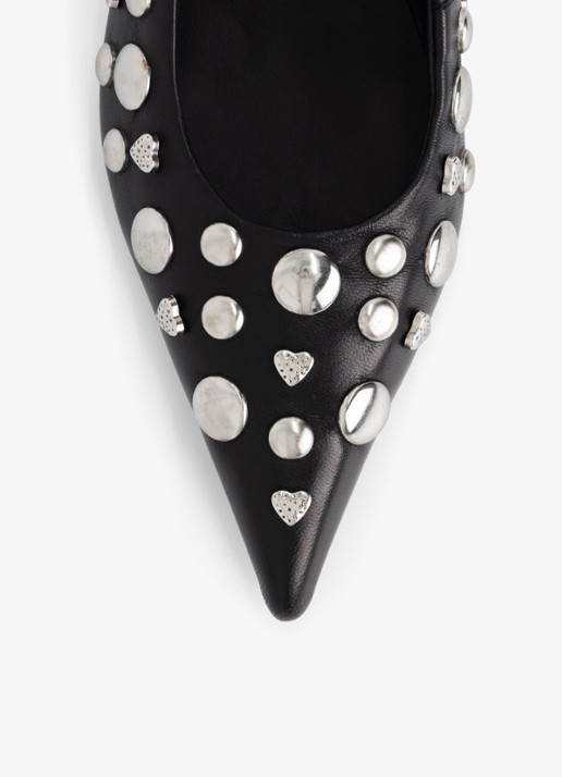 Fabienne Chapot Kattie pump met studs - achterkant 2 zwart