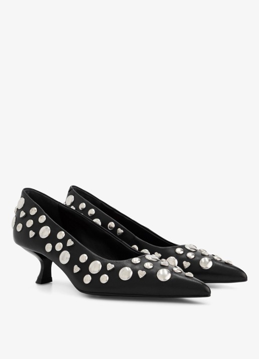 Fabienne Chapot Kattie pump met studs - detail zwart