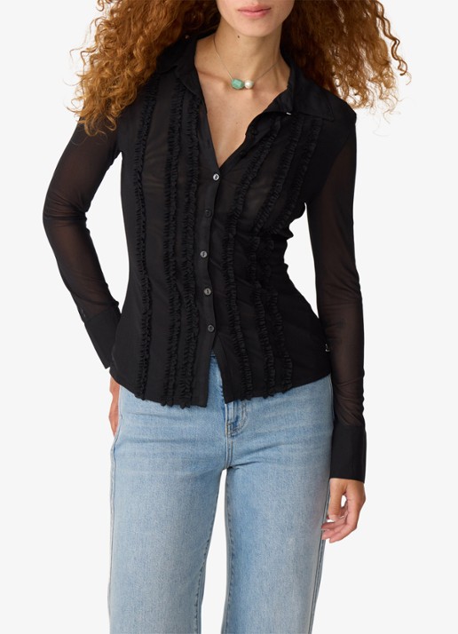 Fabienne Chapot Kiki semi-transparante blouse van mesh