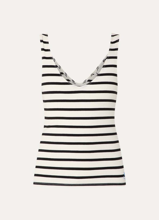 Fabienne Chapot Lena tanktop met streepprint - voorkant 2 gebroken wit